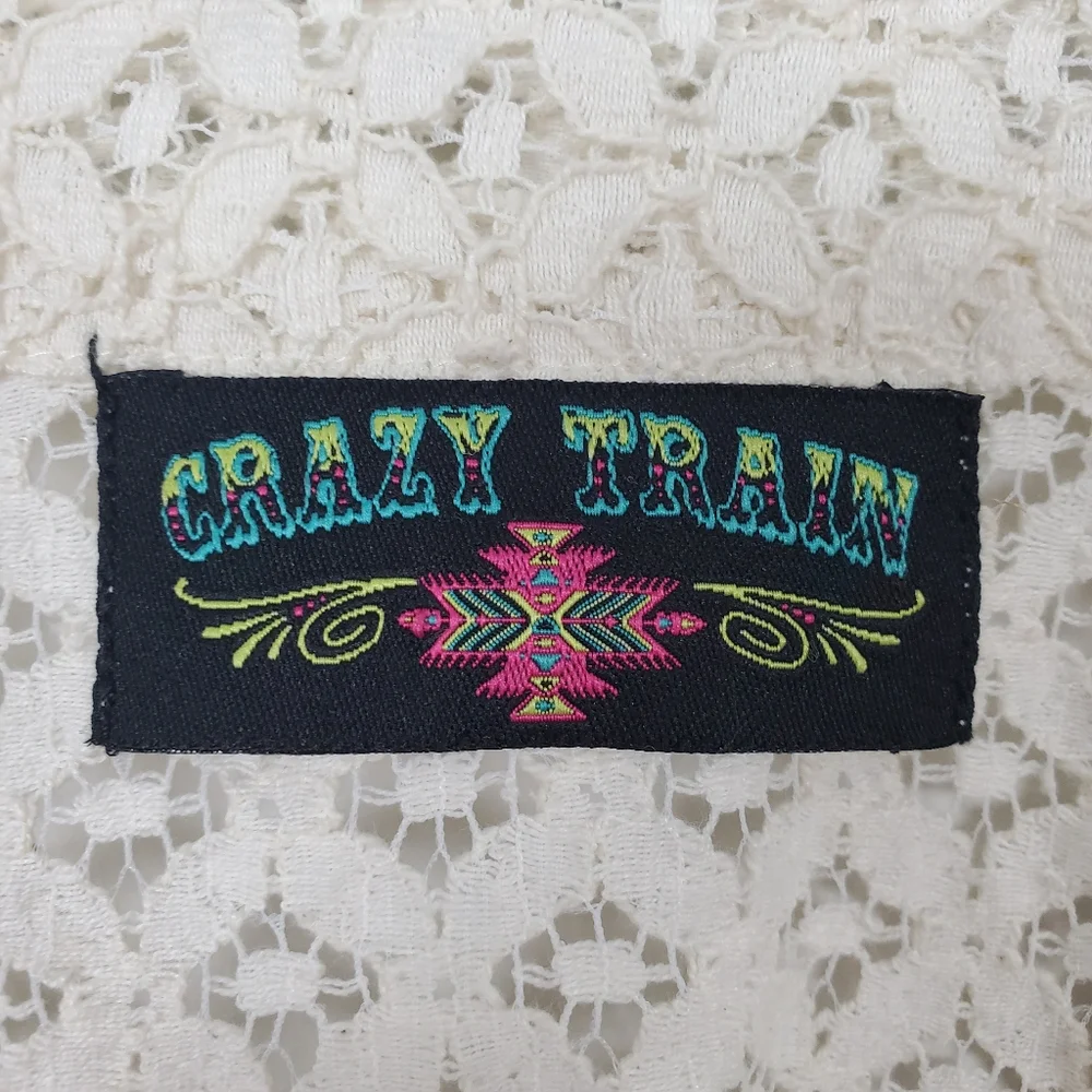 CRAZY TRAIN | Embroidered Fringe Cardigan/… - Picture 4 of 5